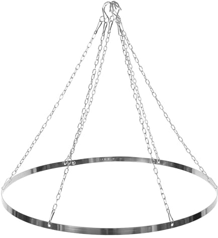 VICASKY Anillo Metálico Redondo 60 Cm Colgar Cortinas, Kit de Drapeado de Ceremonia, Soporte de Techo de Metal Inoxidable, Accesorio Decoración Boda Interior y Exterior