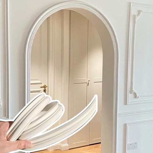 Abgerundetes Türbogen-Set Flexible, Biegsame Bogen-Wandleiste, Wanddekorleisten für Türrahmen, Decken Und Türöffnungen, Gebogen für Runde Bögen, Leicht Zuschneidbar(W 3cm (1 1/8),L 5m (16.4ft))