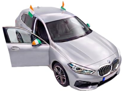 Auto Fahnen Elfenbeinküste Set - 2 Autofahnen 30 x 45 cm & 2 Außenspiegelfahnen Überzieher, Fußball Fanartikel FZG für EM & WM, Elfenbeinküste Flagge Fahrzeug Deko