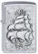 Zippo Feuerzeug 1300154 Pirate's Ship Emblem Benzinfeuerzeug, Messing, Silber