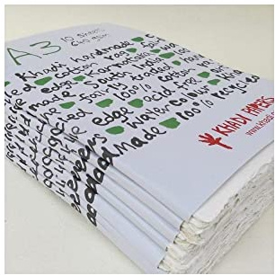 Handmade Recycled Paper. A3, 640 GSM, 10 Sheets. by Khadi Papers