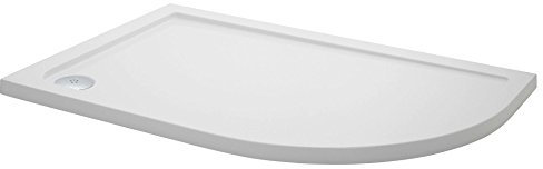Nuie NTP115 | Modern Bathroom Right Hand Offset Quadrant Slimline Pearlstone Shower Tray, 900mm x 1200mm, Gloss White
