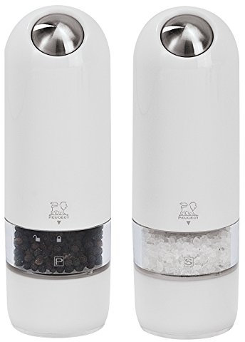 Peugeot Alaska Electric Salt Mill/Duo, Polycarbonate, White, 21.3 x 7.7 x 17 cm