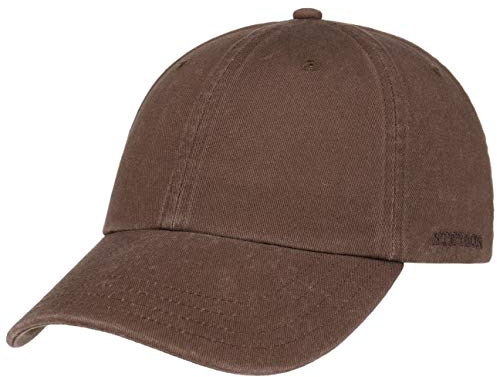 Stetson Rector Basecap - Cap für Damen/Herren - Sonnenschutz-Cap aus Baumwolle (UV-Schutz 40+) - Baumwollcap größenverstellbar (55-60 cm) - Baseballcap Sommer/Winter braun One Size