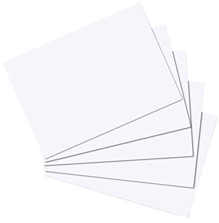 Herlitz 10621423 Karteikarte A6 blanko, 100 Stück eingeschweißt mit Aufreißfaden, blanko weiß