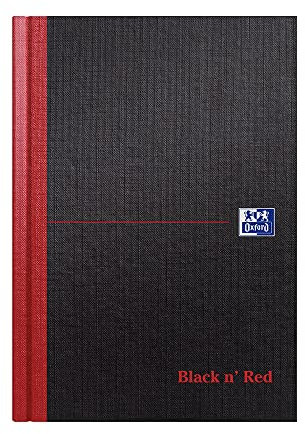 Oxford Black n' Red A5 Hardback Casebound Notebook, Ruled with Single Cash, 192 Page, 1 Notebook