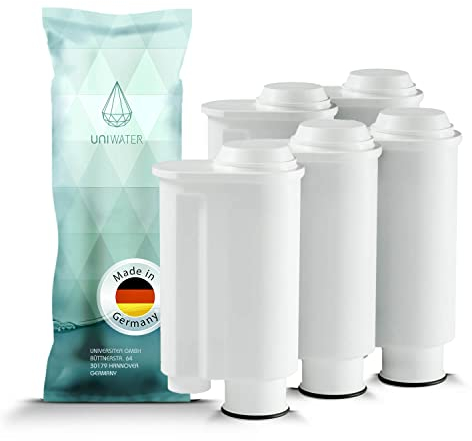 Universitea of Tea 5 Wasserfilter Patronen passend für Saeco Phillips Intenza, Lavazza Gaggia, Espresso A Modo Mio Kaffemaschinen und Vollautomaten, wie Original Saeco CA6702/00Kaffeemaschinen