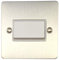 Flat Brushed Steel Fan Isolator Switch (White Switch)