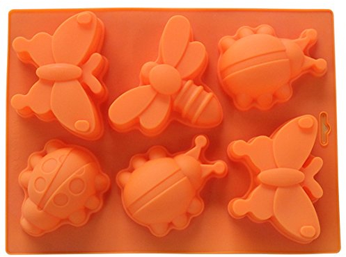 FantasyDay 1 Stück Weihnachten Insekten Silikon Backformen, Antihaftbeschichtet Silikon Kuchenform Muffinbackformen Brotbackform Backform Kasten für Muffin Kuchen Pudding - Hochwertige Silikonbackform