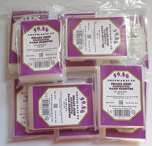 docsmagic.de 600 Premium Small Size Card Sleeves Clear - 59 x 86-10 Packs - Standard - 62 x 89 - YGO …