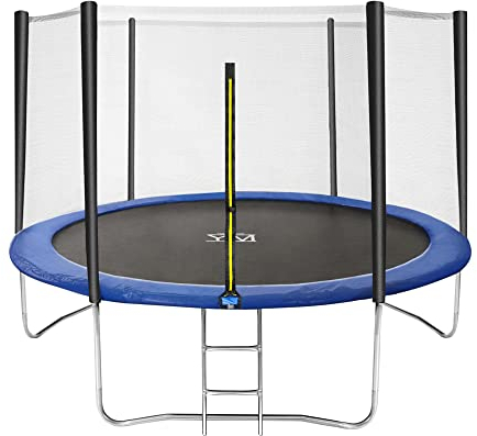 TRAMPOLINO ELASTICO DA GIARDINO TAPPETO ELASTICO ESTERNO CON RETE DI SICUREZZA YOURMOVE Diametro 251 cm (8 ft)