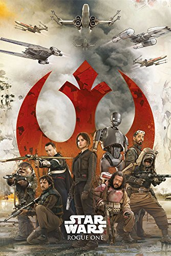 empireposter Star Wars - Rogue One - Rebels Poster Plakat Größe 61x91,5cm + 2 St Posterleisten Kunststoff 62 cm schwarz