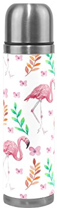 Eslifey Bouteille isotherme en acier inoxydable avec motif flamant rose