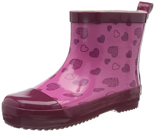 Playshoes Naturkautschuk Halbschaft Herzchen, Mädchen Gummistiefel, Pink (Pink 18), 22 EU (5.Child UK)