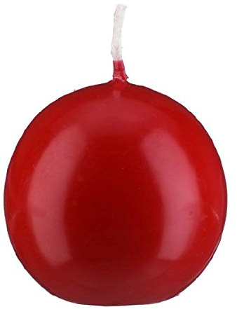 Gelackte Kerzen Kugelkerzen Klarlack - hochglänzend Rot Ø 15 cm, 2 Stück, Exclusive besondere Kerzen