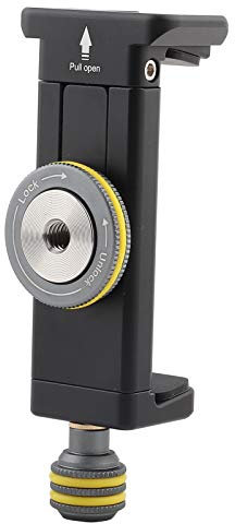 Supporto per Treppiede per Smartphone, Morsetto per Adattatore per Treppiede per Montaggio su Cellulare Universale in Lega di Alluminio dal Vivo con Slot a Coda di Rondine