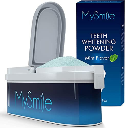 MySmile Zahnaufhellungspulver für Zahnaufhellung, Zahnpasta Natürliches Pulver Zahnaufhellungspulver, Zahnfleckenentferner und Polierer, frische Minze