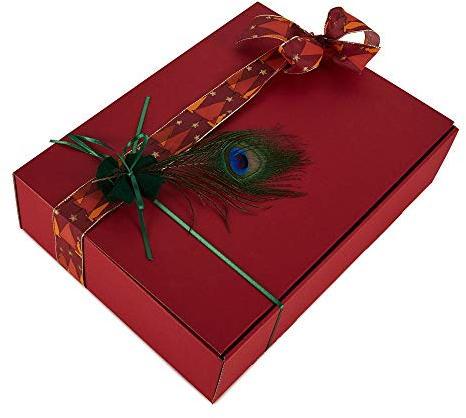 PresentFill® Weinverpackung Präsentkarton Geschenkkarton aus Recyclingkarton für 3 Flaschen 5 Stück (Bordeaux)