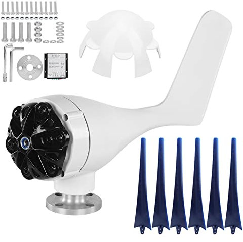 Generador de aire acondicionado, generador de turbinas de molino de viento, aerodinámico confiable(blue, 24V)