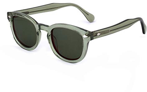 XLAB 8004 Gafas de sol estilo moscot, unisex, 48mm, Verde/G15