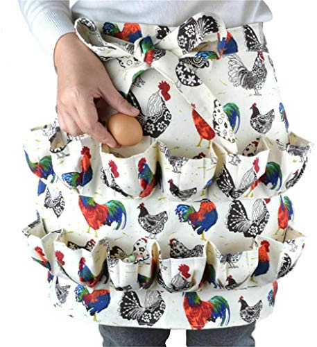 Detrade Hühnereier-Sammelschürze, 12 tiefe Taschen Hen Duck Goose Eggs Holder Schürzen, Schürze zum Eier Sammeln Ei Gathering Schürze, Hühnerbesitzer Bauernhaus