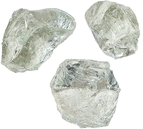 Bunte-Gartenwelt Glasbrocken Gartendekoration Glasstein Glasbruch klar transparent Glass Stone 80-120mm Glasdeko Außendeko (10)
