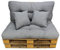Acomoda Textil - Cojines Sofá Palets. Conjunto 4 Piezas para Palet, Asiento 120x80 cm + Respaldo + 2 Cojines. Cómodo y Elegante para Interior y Exterior. NO Incluye PALETS. (Gris)