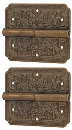 Charnières décoratives en laiton antique, 2 ensembles d'articles vintage en laiton, meubles, porte d'armoire, charnières de chauve-souris, placards, armoires, placards, boîtes en bois