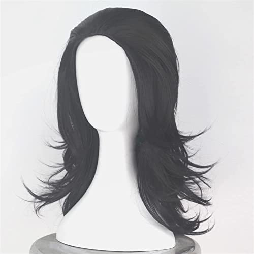 NICHANGHUA Malisa Loki Cosplay Perücken for Männer die Schwarze Farbschicht Hitzebeständige Haarsynthetikperücke for Halloween