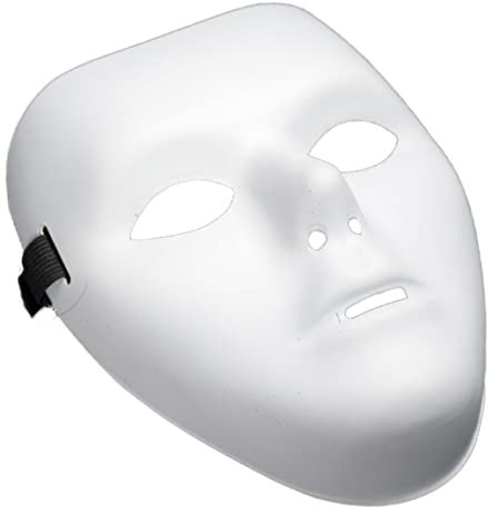 White Mask Full Face Masquerade Masks Party DIY Cosplay Blank Paintable Plain Masks