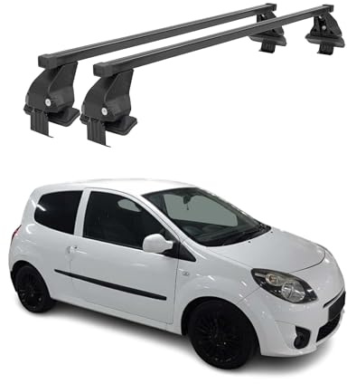 Dachträger Querstäbe Menabo kompatibel mit Renault Twingo II 2007-2013 Dachgepäckträger Dachgepäckträger Dachgepäckträger Dachstück Stahl 2X Dachträger Tragkraft 50kg