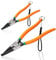 LEONTOOL 2 PCS Heavy Duty Lock Ring Pliers Set Flat Snap Ring Pliers 8 & 11 Special Circlip Pliers Reverse Pliers Angle Tip Retaining Ring Pliers Spreader Pliers for Transmission Transfer Cases