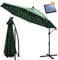 Ansobea 300 cm Parasol de jardin exterieur avec éclairage Solaire LED, Parasol Déporté en Aluminium avec Protection UV, pour Jardin, terrasse, Balcon (Vert)