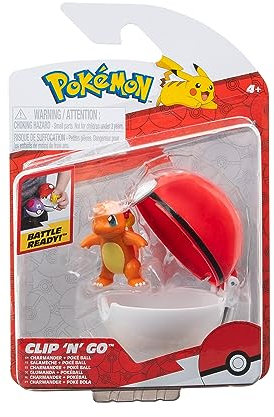 Pokémon Pokemon PKW3141 Clip'n'Go Poké Balls-Glumanda & Pokéball, Schwarz