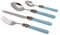 Rivadossi Sandro 1616S04 Set de couverts pour 4 personnes, 16 pièces - Classic - 100% fabriqué en Italie, artisanat et design, acier inoxydable 18/10, bleu clair