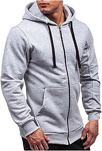 WOXIHUAN Felpa con Cappuccio e Cerniera Intera Cappotto Giacca Sportiva a Manica Lunga Giacca Uomo Invernale Felpa con Cappuccio e Cerniera Felpa in Pile con Zip Intera