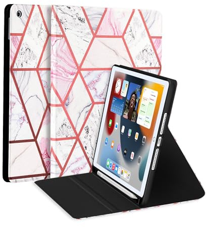 Case for iPad 9th Generation (2021)/2020 iPad 8th Generation/2019 iPad 7th Generation, [Corner Protection] Multi-Angle Viewing Stand 10.2 Inch iPad Case with Power Off