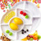truee 2 Stück Snack-Teller Servierplatte, Getleitilt Servierteller Tablett, Kreative Snackteller Rundes, Wiederverwendbar Snackteller, Party-Tabletts, Weiß, Für Pommes und Snacks (25 cm/10in)