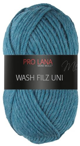 Frida's Wollhaus Pro Lana 50 g Wash Filz uni Filzwolle Stricken Häkeln Garn flauschig 26 Farben (169 | Jeans)