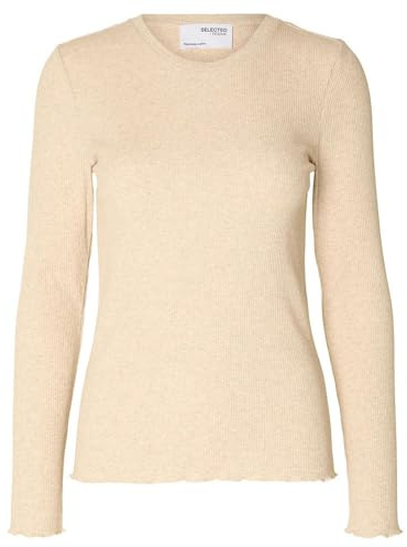 SELECTED FEMME Female Oberteil mit Langen Ärmeln Geripptes