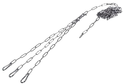 Najder Edelstahl Kettensatz Ø3mm für runden Grillrost Ø60-80 cm mit Drehwirbel und Karabinerhaken, Lebensmittelechter Kette Schwenkgrill, Grillkette, Grill Kettenkit
