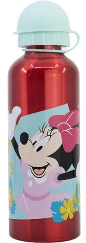 CARTOON Borraccia per bambini Minnie Disney bottiglia in alluminio 530 ml con beccuccio e coperchio