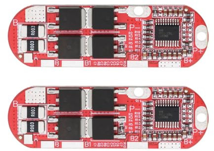 Be In Your Mind 2Pcs 3.7V 20A 5S Polymer Lithium Battery Protection Board 18650 Lithium Battery BMS PCM Battery Protection Board 55x18mm Red