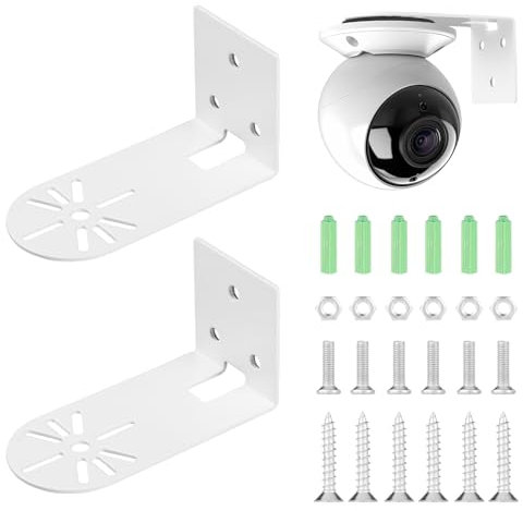 2pcs Metal Wall Mount Holder for Google Nest Cam, Battery - 2nd Gen, Eufy Security Indoor Cam E220, Wyze cam pan 2, WYZE Cam Pan v3, Google Indoor Nest Security Cam, Adhesive/Drilling