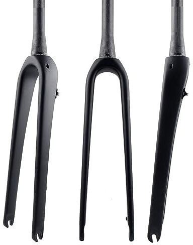 ITETONE Fourche rigide en fibre de carbone 700 C x 45 C Fourche à gravier 1-1/8 droit/conique Frein à disque plat Fourche de vélo de route QR 9 mm légère (couleur : conique noir mat)