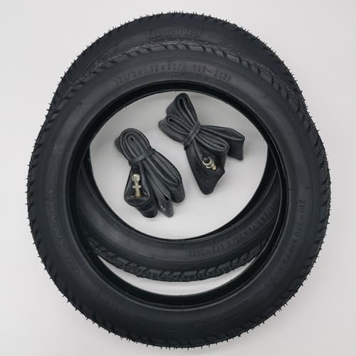 Duro 2X Reifen 12 Zoll Schwarz + DV Schlauch | 12 1/2 x 1.75 x 2 1/4 | 47-203 Decke Mantel Kinderwagen Fahrrad Buggy Roller Blitz- Fahrradventil