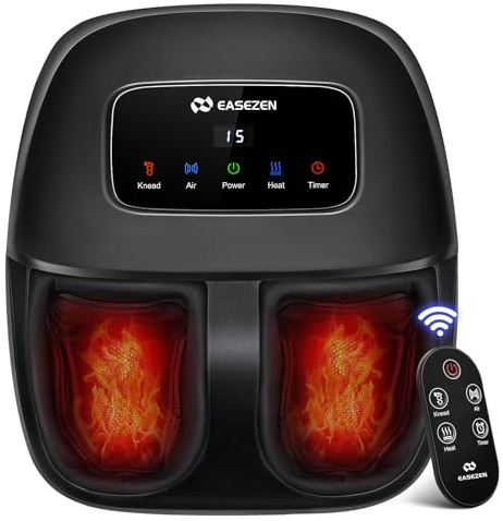 Shiatsu Fußmassagegerät mit Wärme, tiefes Kneten Elektrisches Fußmassagegerät für Plantarfasziitis, Neuropathie, Fußwärmer, Geschenke für Frauen, passt Größe 14