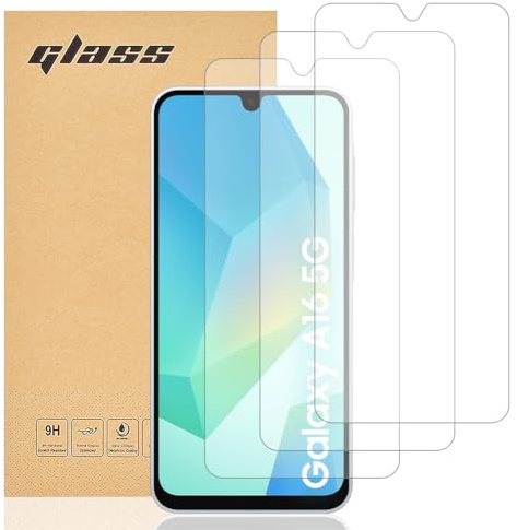 Totill Lot de 3 protections d'écran en verre trempé pour Samsung Galaxy A16 et A26, faciles à installer, compatibles avec les coques, clarté cristalline, bords arrondis confortables, résistants aux