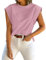 WNEEDU Maglietta Manica Corta Donna Girocollo T Shirt Basic Top Casual Estivi Magliette Senza Maniche Rosa M
