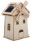 Abaodam Windmühlen-Ornamente Aus Holz Kleines Solarhaus, Zusammenbauen Solarbetriebene Windmühle Aus Holz Wissenschaftliche Solarwindmühle Solare Windmühle Hölzern